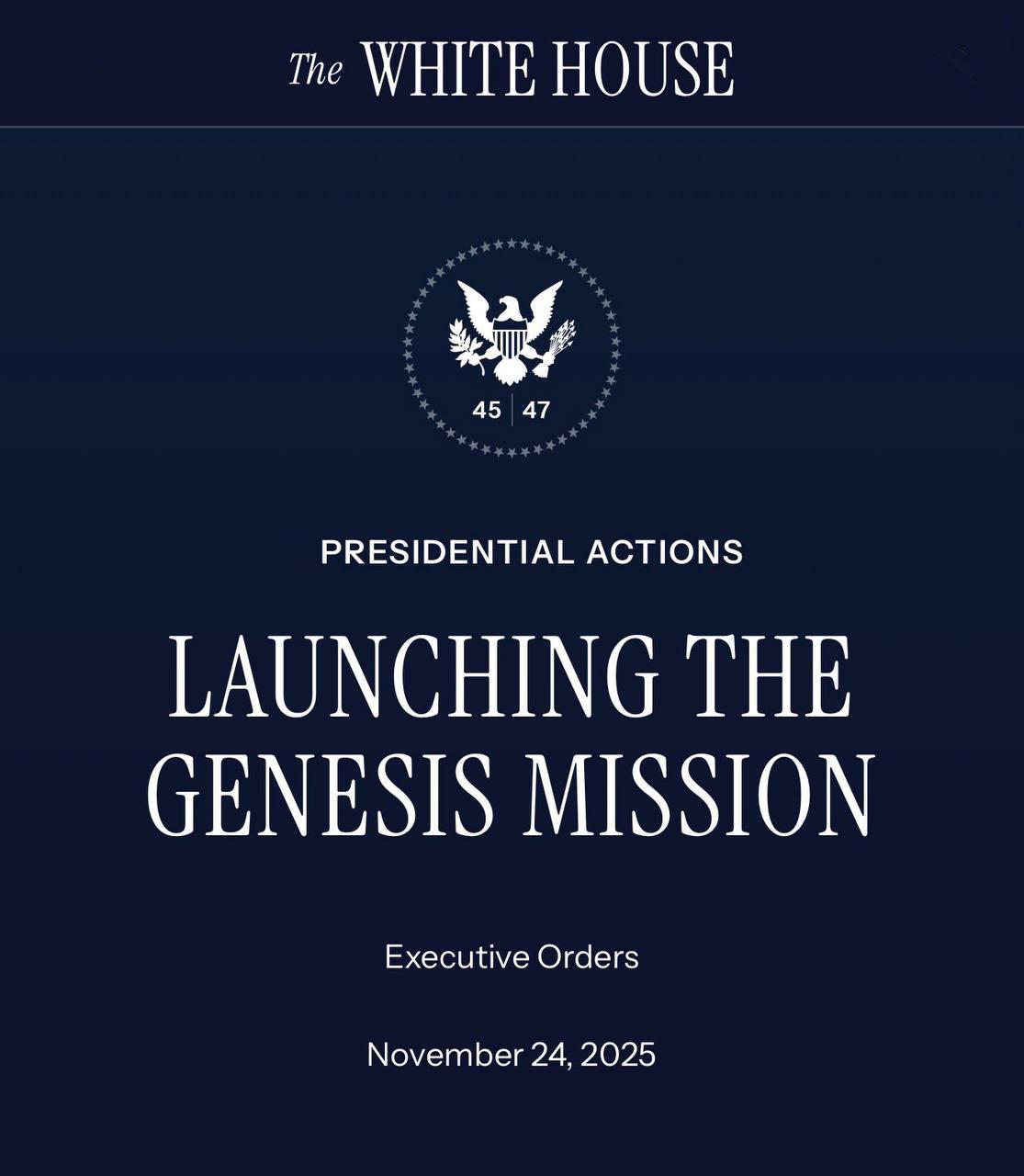 Genesis Mission: Белый дом запускает федеральную платформу научного ИИ под руководством Минэнерго США